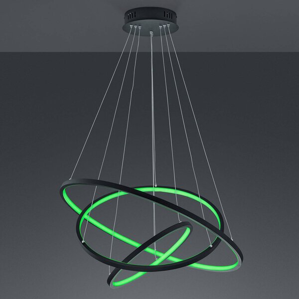 Trio Lighting WiZ Aaron okos LED lógó világítás, antracit, dimmelhető, Fekete, Nappali / Étkező, fém, Modern