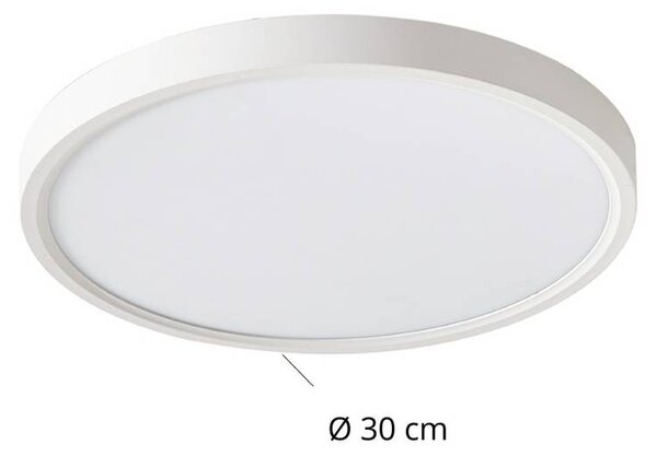 Lindby Smart LED mennyezeti világítás Deika, Ø 30 cm, fehér, Tuya, dimmelhető, Fehér / opál, Nappali / Étkező, Műanyag, Modern