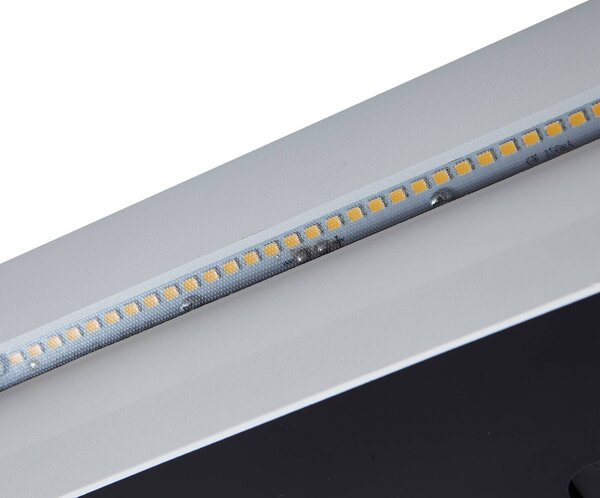 Lucande LED-es fali lámpa Loya, 23 x 8 cm, fehér, IP54, Fehér / opál, Alumínium, Modern