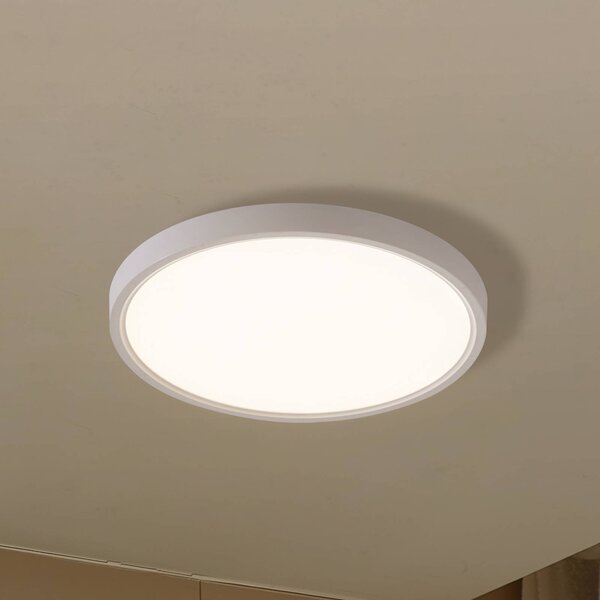 Lindby Smart LED mennyezeti világítás Deika, Ø 30 cm, fehér, Tuya, dimmelhető, Fehér / opál, Nappali / Étkező, Műanyag, Modern