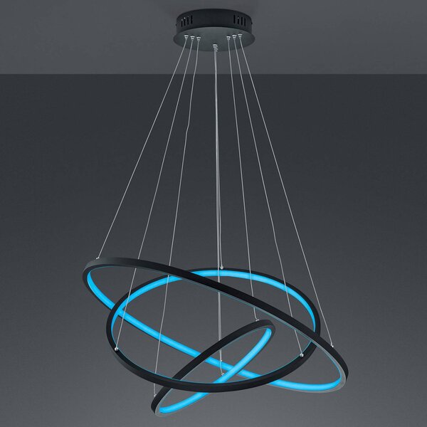 Trio Lighting WiZ Aaron okos LED lógó világítás, antracit, dimmelhető, Fekete, Nappali / Étkező, fém, Modern