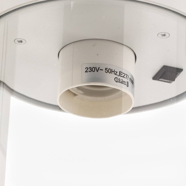 Trio Lighting Zambezi kültéri falilámpa fényérzékelős, fehér, Fehér / opál, Alumínium, Modern