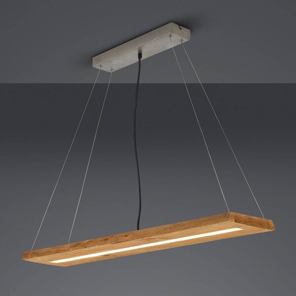 Trio Lighting Brad LED függőlámpa fából készült, dimmelhető, Világos fa, Nappali / Étkező, Fa, Modern