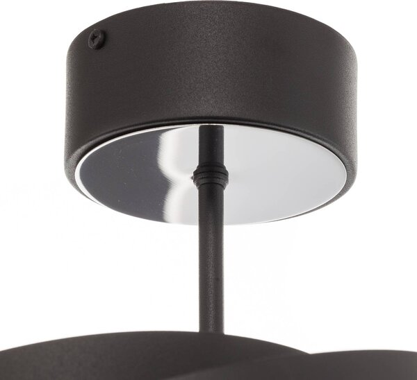 Domiluce Vento mennyezeti lámpa, fekete, Ø 40 cm, fém, E27, dimmelhető, Fekete, Nappali / Étkező, fém, Modern