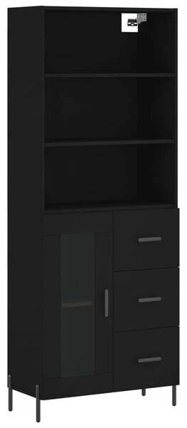 VIDAXL - Fekete Polcos Szekrény - 69,5x34x180 cm