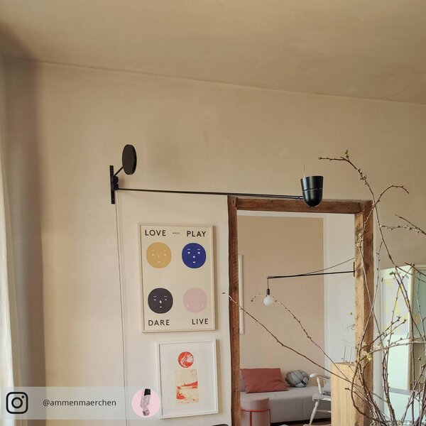Luceplan LED fali világítás Counterbalance fekete, Fekete, Nappali / Étkező, fém, Dizájn