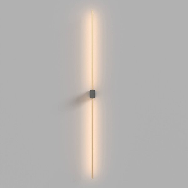 Maytoni LED-es fali lámpa Pars, 105 cm, fekete/arany, alumínium, Fekete, Nappali / Étkező, Alumínium, Modern
