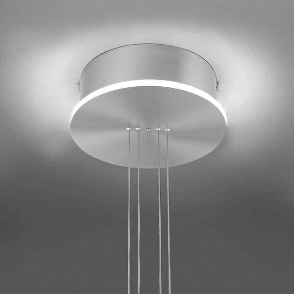 Q-Smart-Home Paul Neuhaus Q-ETIENNE LED függőlámpa, 1 izzós, dimmelhető, Alu / szürke / cink, Nappali / Étkező, fém, Modern