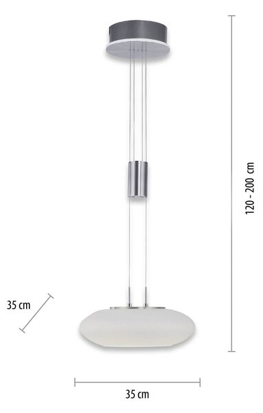 Q-Smart-Home Paul Neuhaus Q-ETIENNE LED függőlámpa, 1 izzós, dimmelhető, Alu / szürke / cink, Nappali / Étkező, fém, Modern