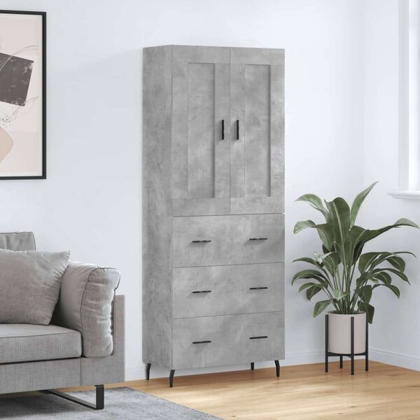 Modern Magas Szekrény - Beton Szürke - 180 cm