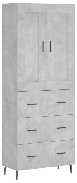 Modern Magas Szekrény - Beton Szürke - 180 cm