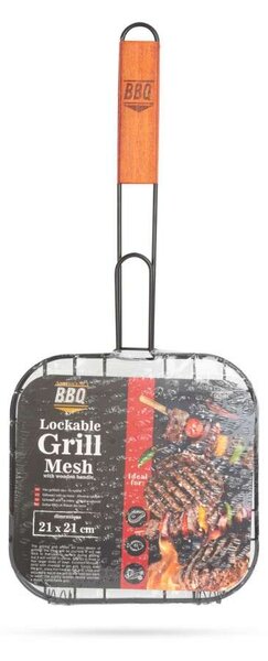 Hús grillező rács - fa nyéllel