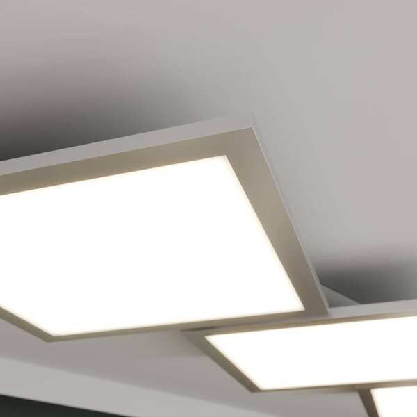 Lucande LED mennyezeti lámpa Ilira, 3 lámpás, ezüst, CCT, dimmelhető, dimmelhető, Alu / szürke / cink, Konyha, Alumínium, Modern