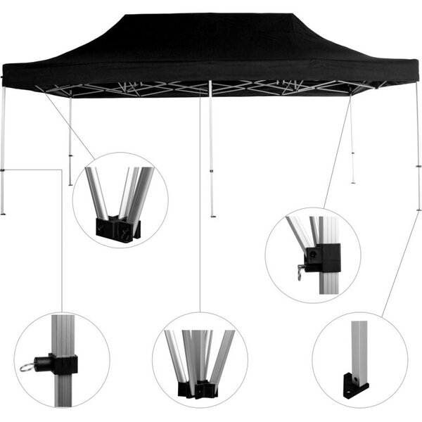 INSTENT PRO Kerti pavilon 3 x 6 m + 4 oldalfal fehér