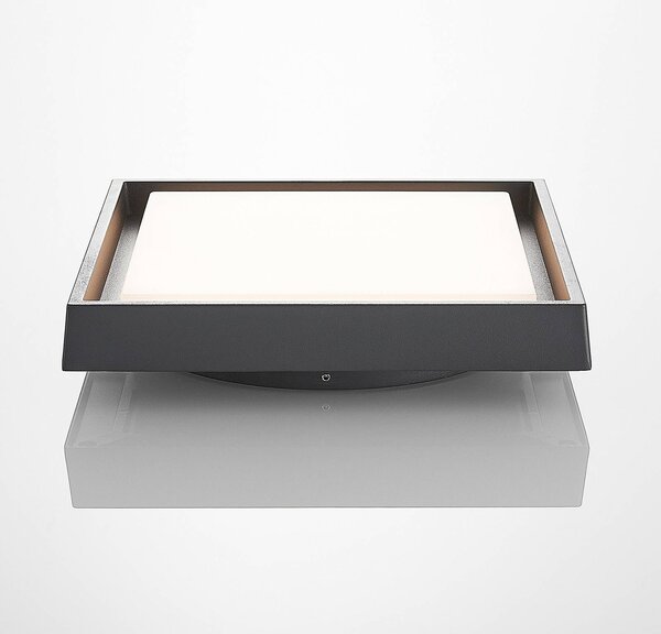 Lucande LED kültéri mennyezeti világítás Birta, sötét szürke, 27 cm, IP54, Alu / szürke / cink, Alumínium, Modern