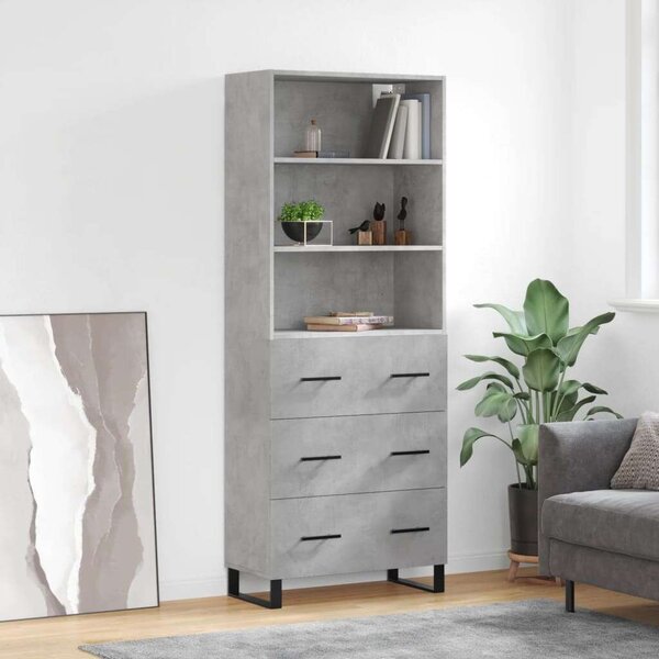Modern Magasszekrény - Beton Szürke - 180 cm