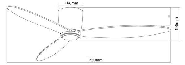 Beacon Lighting Airfusion Radar mennyezeti ventilátor, fehér, Ø 132 cm, csendes, Fehér / opál, Nappali / Étkező, Fa, Modern