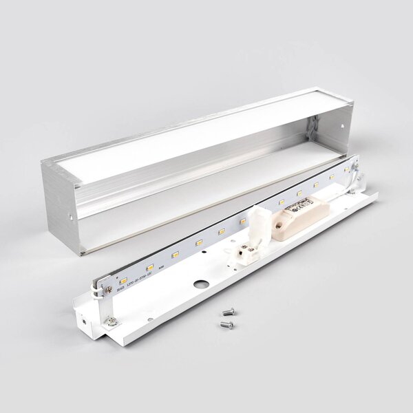 Lindby LED-es fali lámpa Ranik, 40 cm, alumínium színű, fém, Alu / szürke / cink, Folyosó, Alumínium, Modern