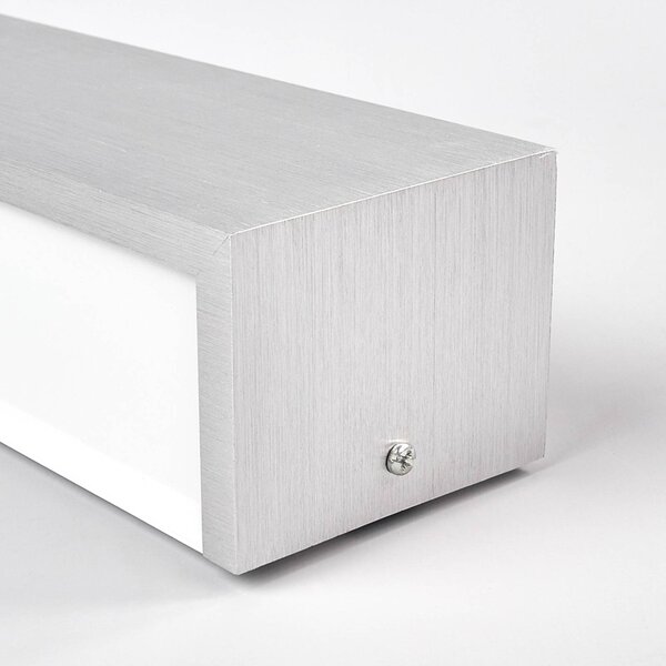 Lindby LED-es fali lámpa Ranik, 40 cm, alumínium színű, fém, Alu / szürke / cink, Folyosó, Alumínium, Modern