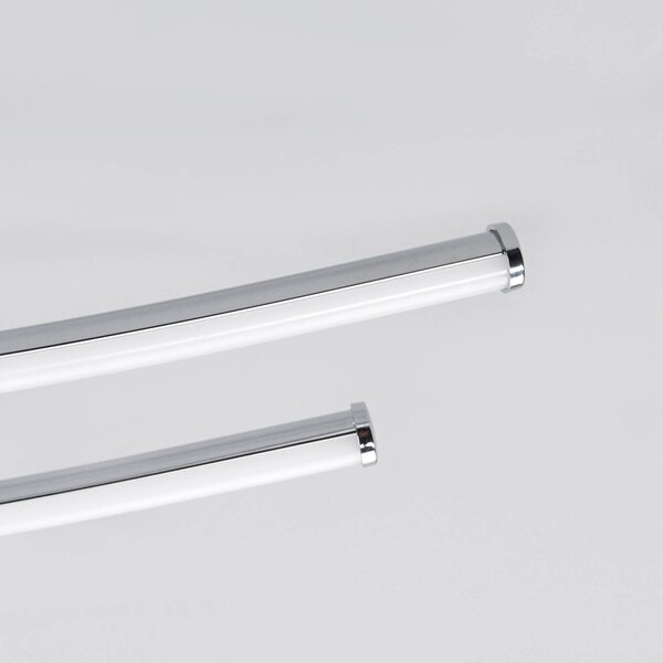 Lindby LED mennyezeti lámpa Yael, krómozott színű, fém, 67 cm hosszú, Króm / ezüst, Konyha, fém, Modern