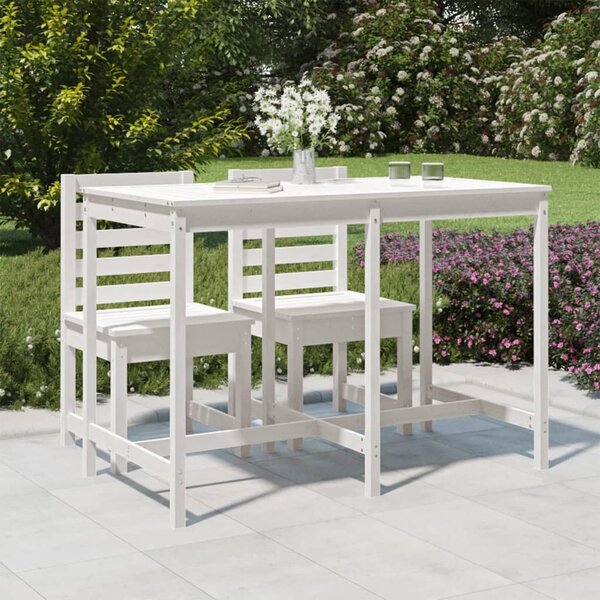 VidaXL fehér tömör fenyőfa kerti asztal 159,5 x 82,5 x 110 cm