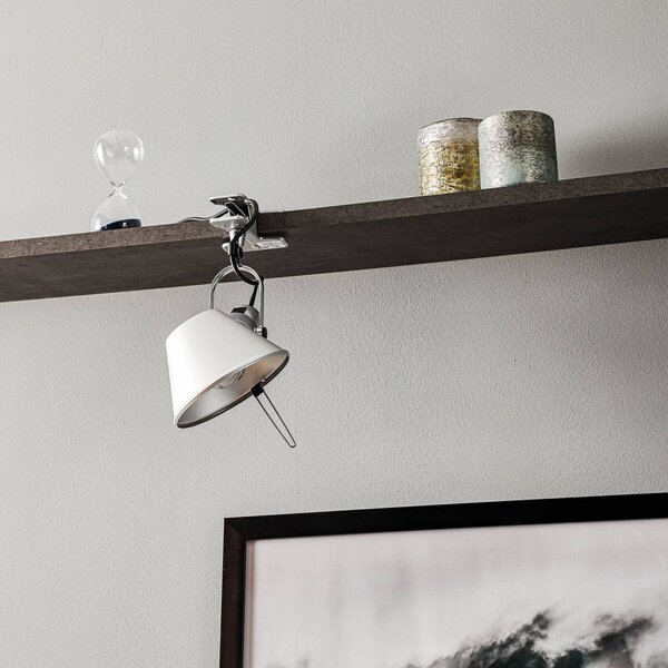Artemide Tolomeo Pinza - designer csíptetős lámpa, Alu / szürke / cink, Nappali / Étkező, Alumínium, Dizájn