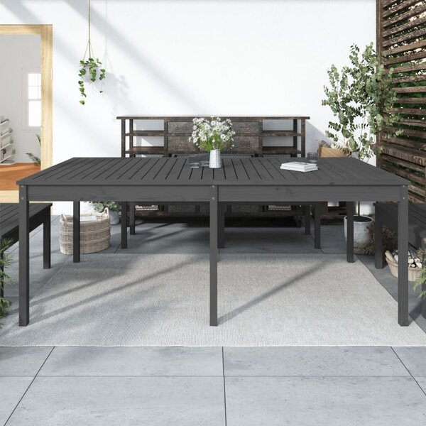VidaXL szürke tömör fenyőfa kerti asztal 203,5 x 100 x 76 cm