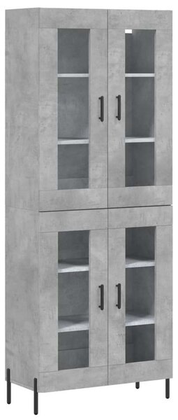 VIDAXL Vitrine Szekrény - Betonszürke - 69,5x34x180 cm