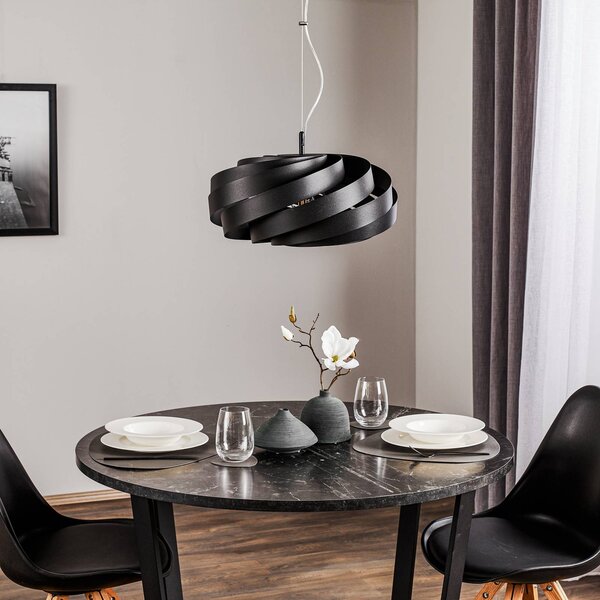 Domiluce Vento függőlámpa, fekete, Ø 50 cm, fém, E27, dimmelhető, Fekete, Nappali / Étkező, fém, Modern