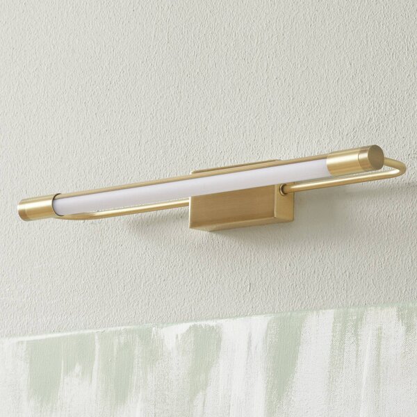 Fabas Luce LED fali lámpa Rapallo, sárgaréz, IP44, 40 cm, Sárgaréz / arany, Folyosó, fém, Modern