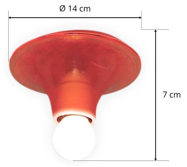 Artemide Teti dizájner mennyezeti lámpa, átlátszó narancs színben, dimmelhető, Sárga / narancssárga, Nappali / Étkező, Műanyag, Dizájn