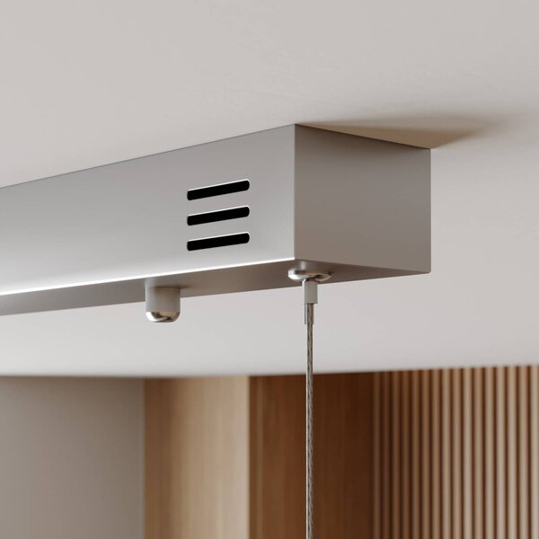 Lucande LED-es függőlámpa Lyani, 85 cm, 2 lámpás, króm, fényerőszabályzóval,, dimmelhető, Króm / ezüst, Nappali / Étkező, fém, Modern