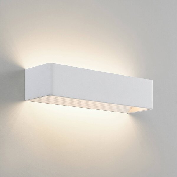 Arcchio LED fali lámpa Karam, 37 cm, fehér, fém, fel/le, dimmelhető, Fehér / opál, Nappali / Étkező, Alumínium, Modern