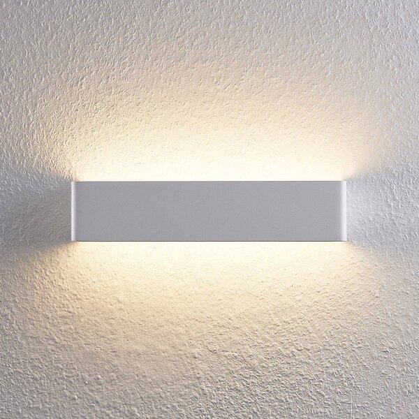 Arcchio LED fali lámpa Karam, 37 cm, fehér, fém, fel/le, dimmelhető, Fehér / opál, Nappali / Étkező, Alumínium, Modern