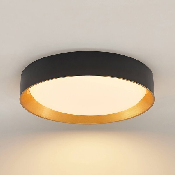Lindby Kambia LED mennyezeti lámpa, 55 cm, Fekete, Nappali / Étkező, Alumínium, Modern