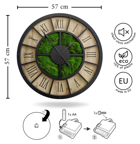 Fali óra ø 57 cm Ben – Styler