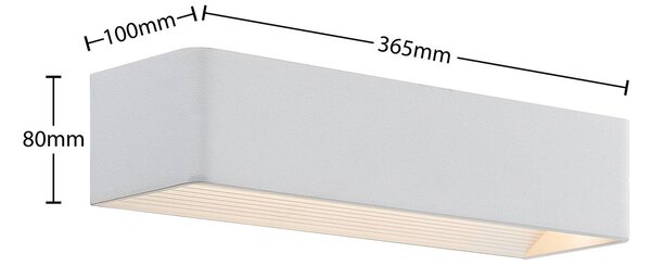 Arcchio LED fali lámpa Karam, 37 cm, fehér, fém, fel/le, dimmelhető, Fehér / opál, Nappali / Étkező, Alumínium, Modern