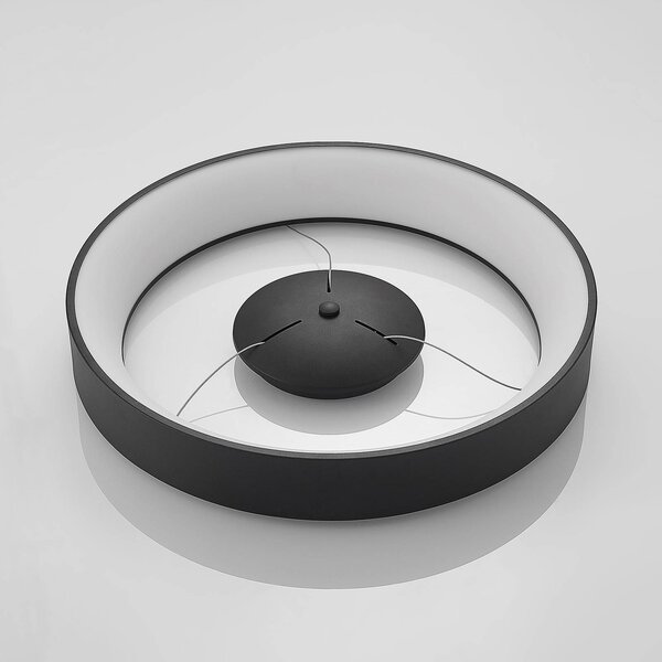 Arcchio LED-es függőlámpa Aleksi, Ø 60 cm, fekete, fém, CCT, dimmelhető, Fekete, Konyha, fém, Modern