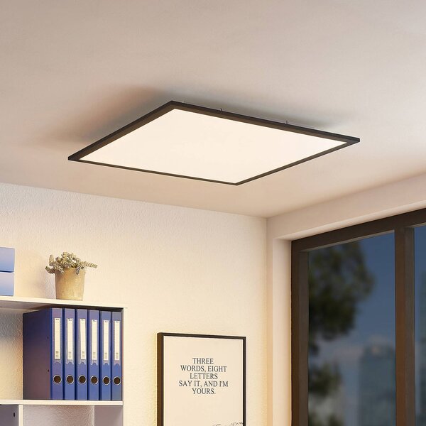 Lindby LED panel Nelios, 62 x cm, 4,000K, fekete, fém, Fekete, Konyha, Alumínium, Modern