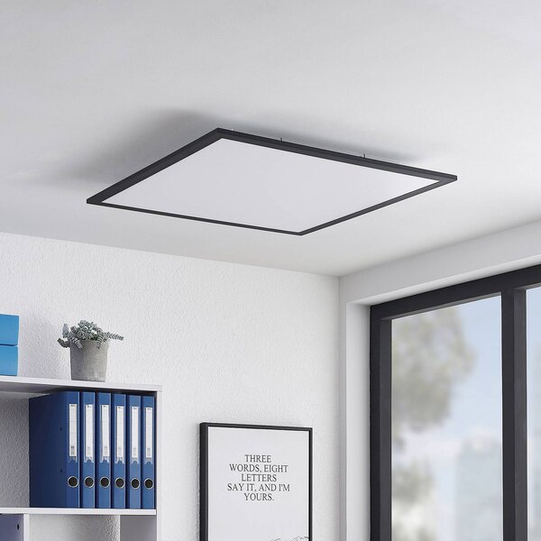 Lindby LED panel Nelios, 62 x cm, 4,000K, fekete, fém, Fekete, Konyha, Alumínium, Modern