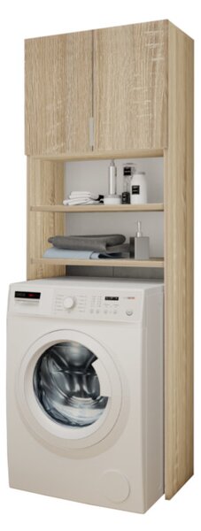 VEXI fürdőszoba szekrény mosógéphez, 64x183, tölgy sonoma