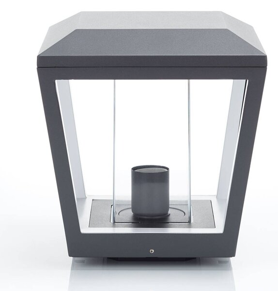 Lucande világító, talapzati világítás, antracit, fém, 24 cm, IP54, dimmelhető, Fekete, Alumínium, Modern