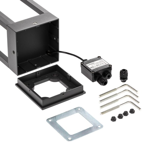 Lucande LED állólámpa Carlota, 50 cm, antracit, alumínium, Fekete, Alumínium, Modern
