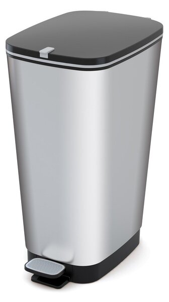 Ezüstszínű műanyag pedálos szemetes 45 l Chic Bin – KIS