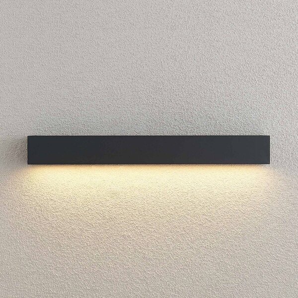 Lucande LED fali világítás Lengo, 50 cm, antracit, lefelé irányuló, 3000 K, Fekete, Alumínium, Modern