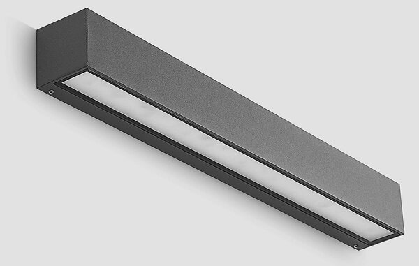 Lucande LED fali világítás Lengo, 50 cm, antracit, lefelé irányuló, 3000 K, Fekete, Alumínium, Modern