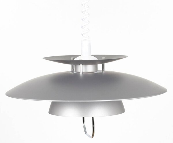 Lindby Nadija függőlámpa, szürke, 43 cm, állítható magasságú, E27, dimmelhető, Alu / szürke / cink, Konyha, fém, Skandináv