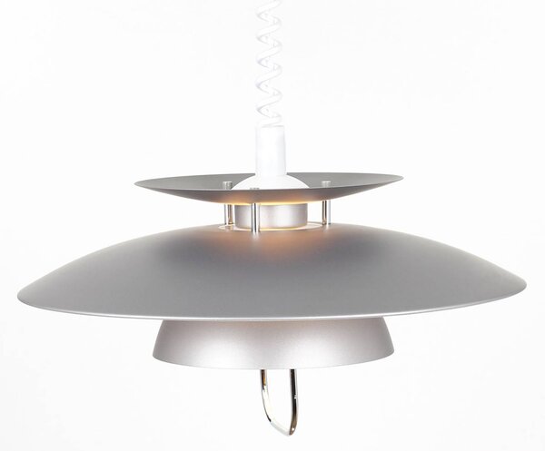 Lindby Nadija függőlámpa, szürke, 43 cm, állítható magasságú, E27, dimmelhető, Alu / szürke / cink, Konyha, fém, Skandináv