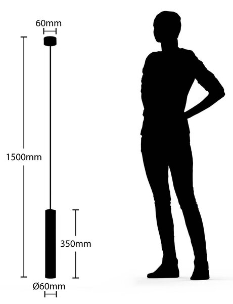 Arcchio Ejona függőlámpa, magasság 35 cm, fekete, alumínium, dimmelhető, Fekete, Folyosó, Alumínium, Modern