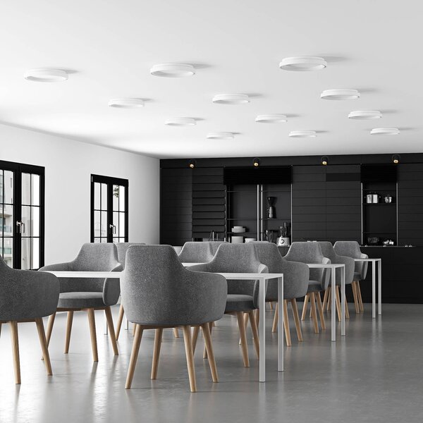 Arcchio LED mennyezeti világítás Vivy, Ø 38 cm, fehér, fém, dimmelhető, Fehér / opál, Konyha, fém, Modern